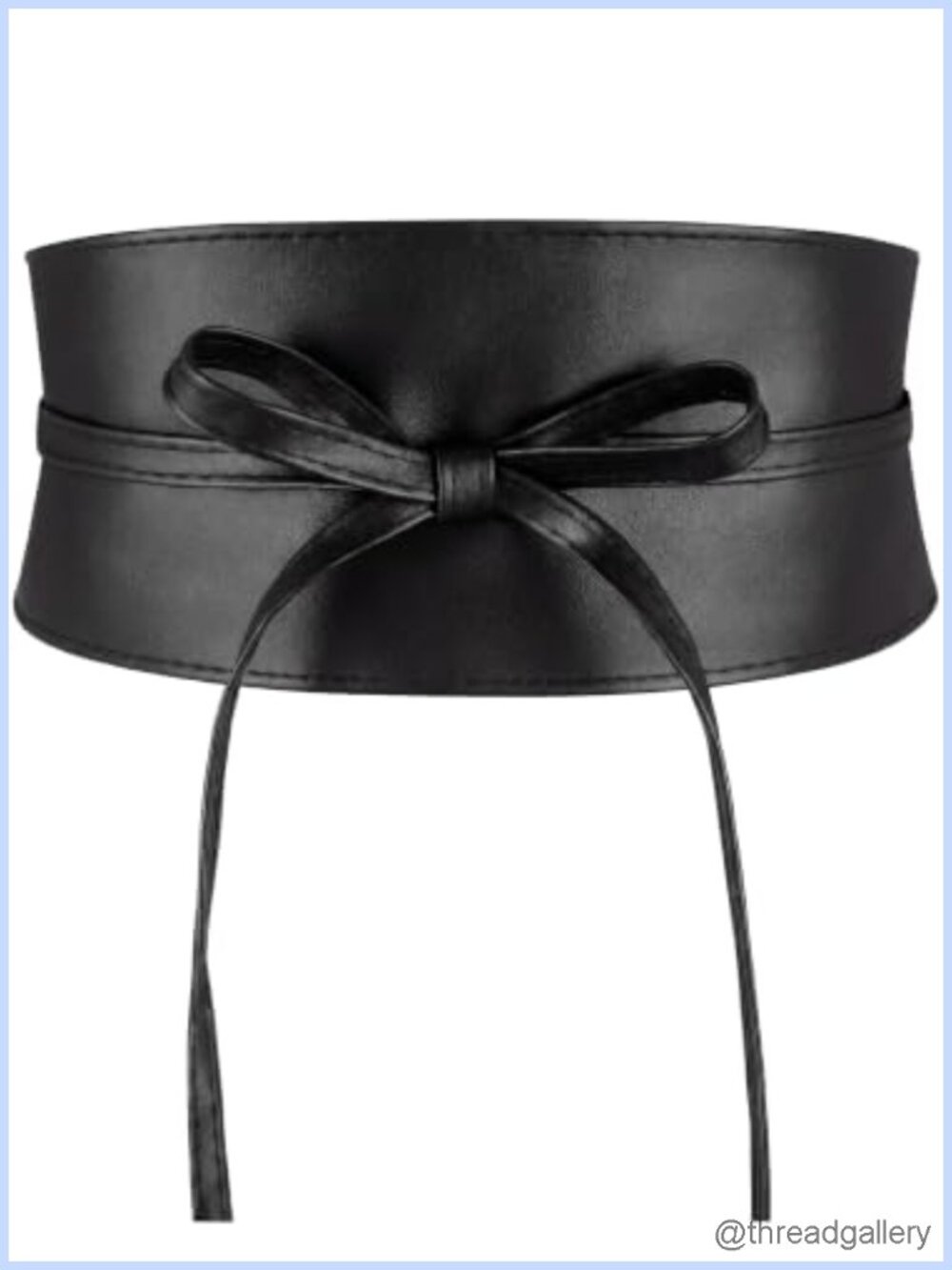 Wide Obi Faux Leather Waist Wrap Corset Belt Self Tie Lace Up Women